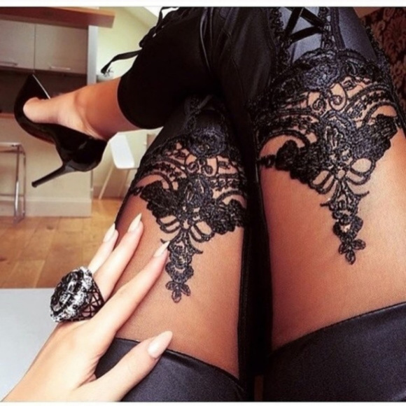 Sexy Lace bandage lace up gothex leggings - Picture 2 of 8